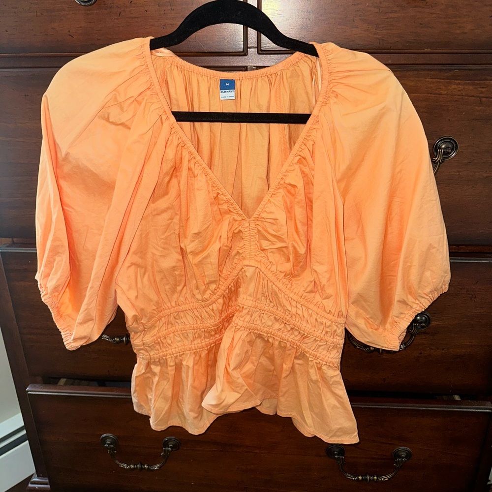 Old Navy Smocked V-Neck Peplum Top